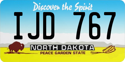 ND license plate IJD767