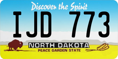 ND license plate IJD773