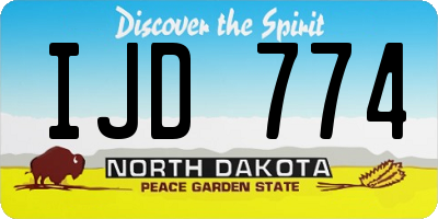 ND license plate IJD774