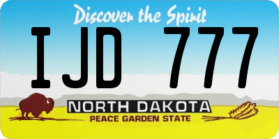 ND license plate IJD777