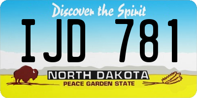 ND license plate IJD781