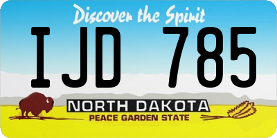 ND license plate IJD785