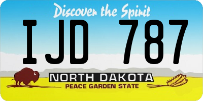 ND license plate IJD787