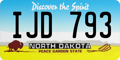 ND license plate IJD793