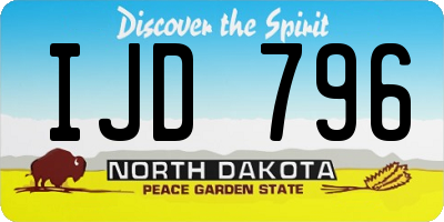 ND license plate IJD796