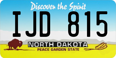 ND license plate IJD815