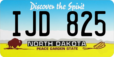 ND license plate IJD825