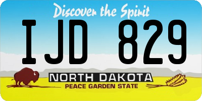 ND license plate IJD829