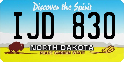 ND license plate IJD830