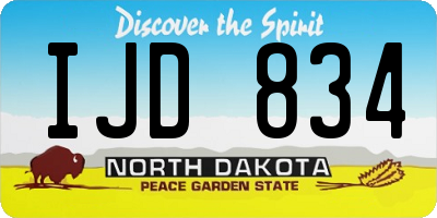 ND license plate IJD834