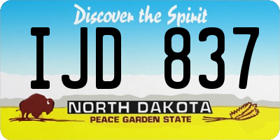 ND license plate IJD837