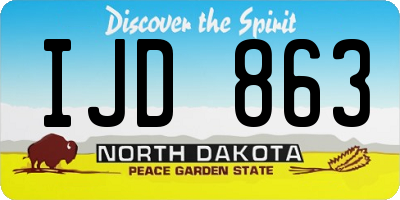 ND license plate IJD863