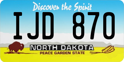 ND license plate IJD870