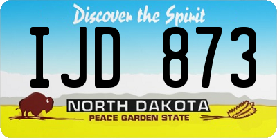 ND license plate IJD873