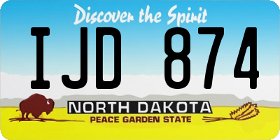 ND license plate IJD874