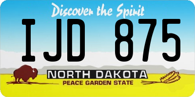 ND license plate IJD875