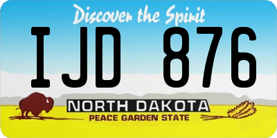 ND license plate IJD876