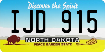 ND license plate IJD915