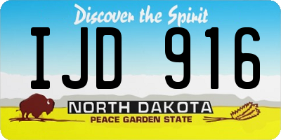 ND license plate IJD916