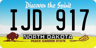 ND license plate IJD917