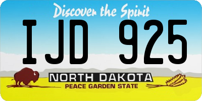 ND license plate IJD925