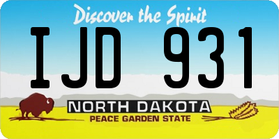 ND license plate IJD931