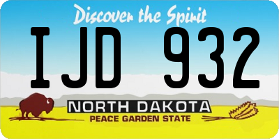 ND license plate IJD932