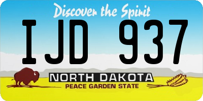 ND license plate IJD937