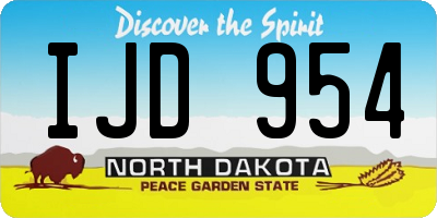 ND license plate IJD954