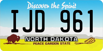 ND license plate IJD961