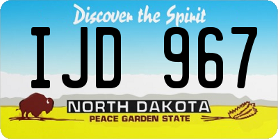 ND license plate IJD967