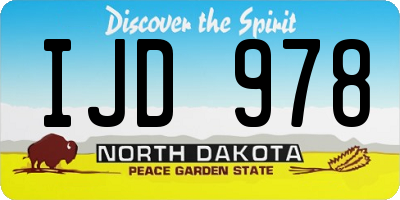 ND license plate IJD978