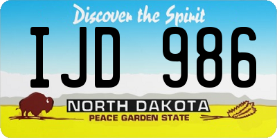 ND license plate IJD986