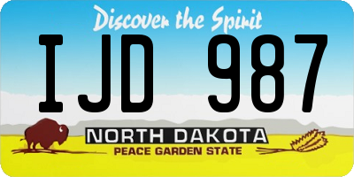 ND license plate IJD987