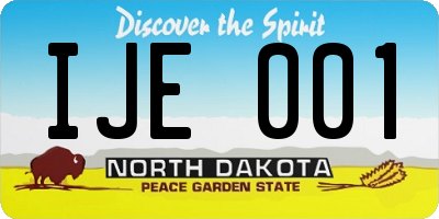 ND license plate IJE001