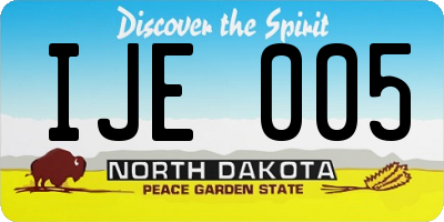 ND license plate IJE005