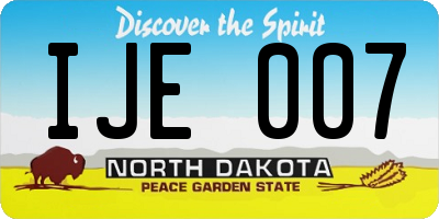 ND license plate IJE007