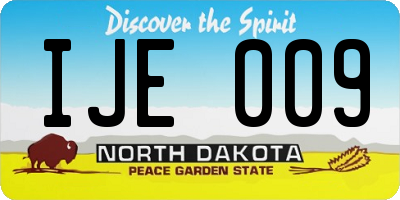ND license plate IJE009