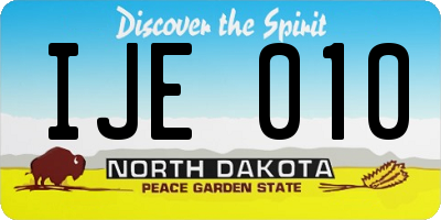 ND license plate IJE010