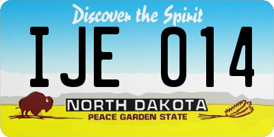 ND license plate IJE014