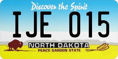 ND license plate IJE015