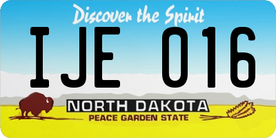 ND license plate IJE016