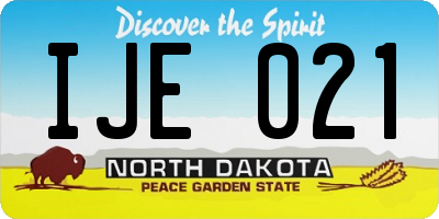ND license plate IJE021