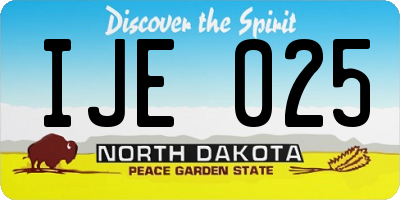 ND license plate IJE025
