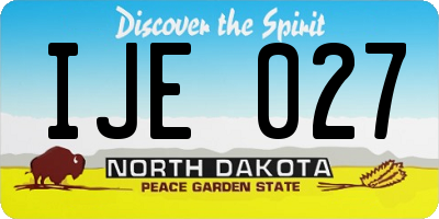 ND license plate IJE027