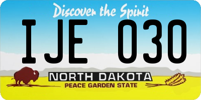 ND license plate IJE030