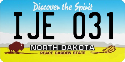 ND license plate IJE031