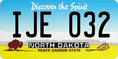 ND license plate IJE032