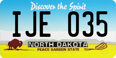 ND license plate IJE035