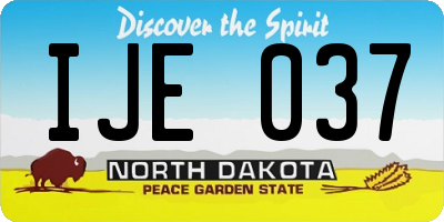 ND license plate IJE037